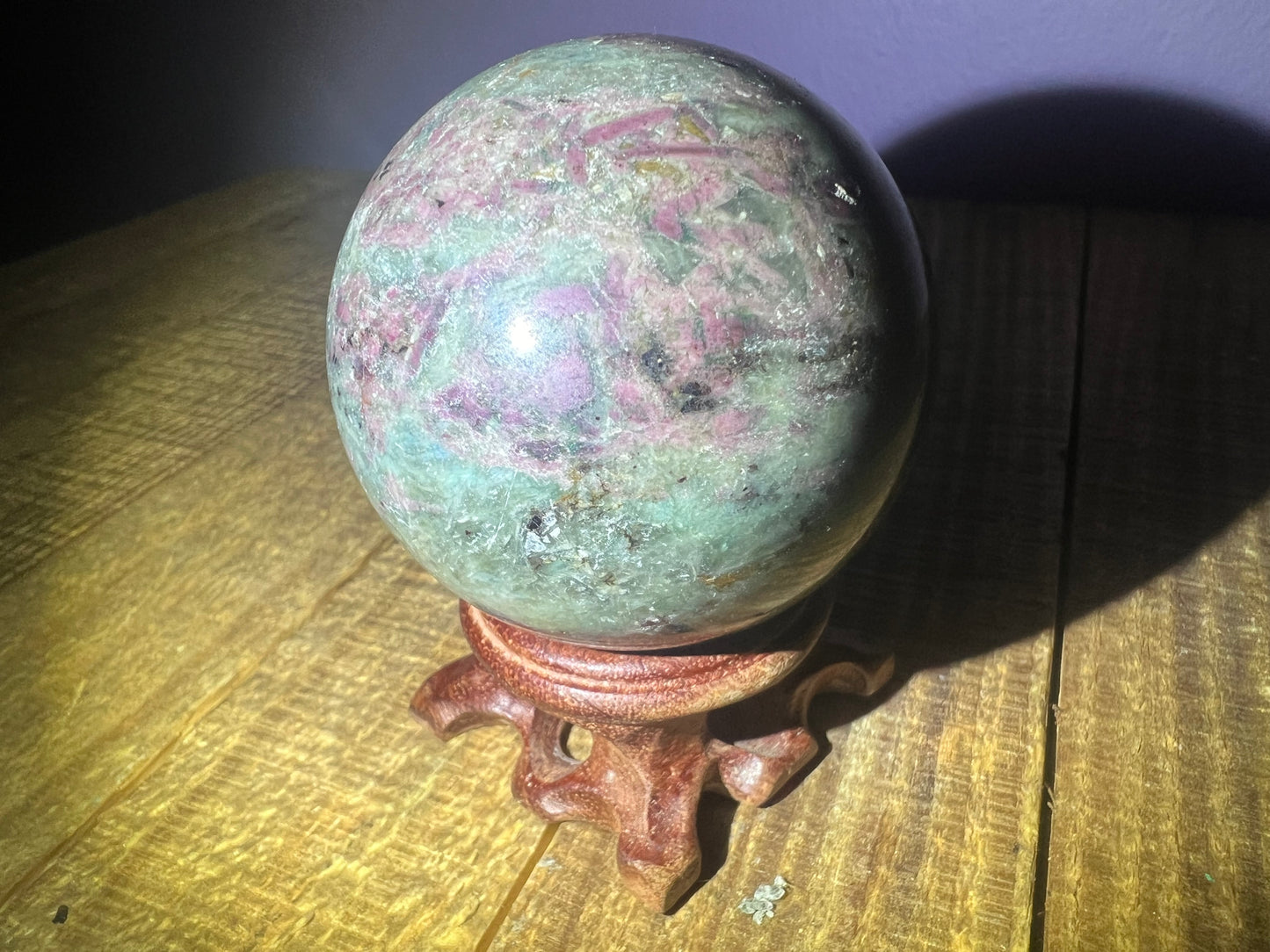 Ruby Fuchsite in Kyanite Sphere 60mm