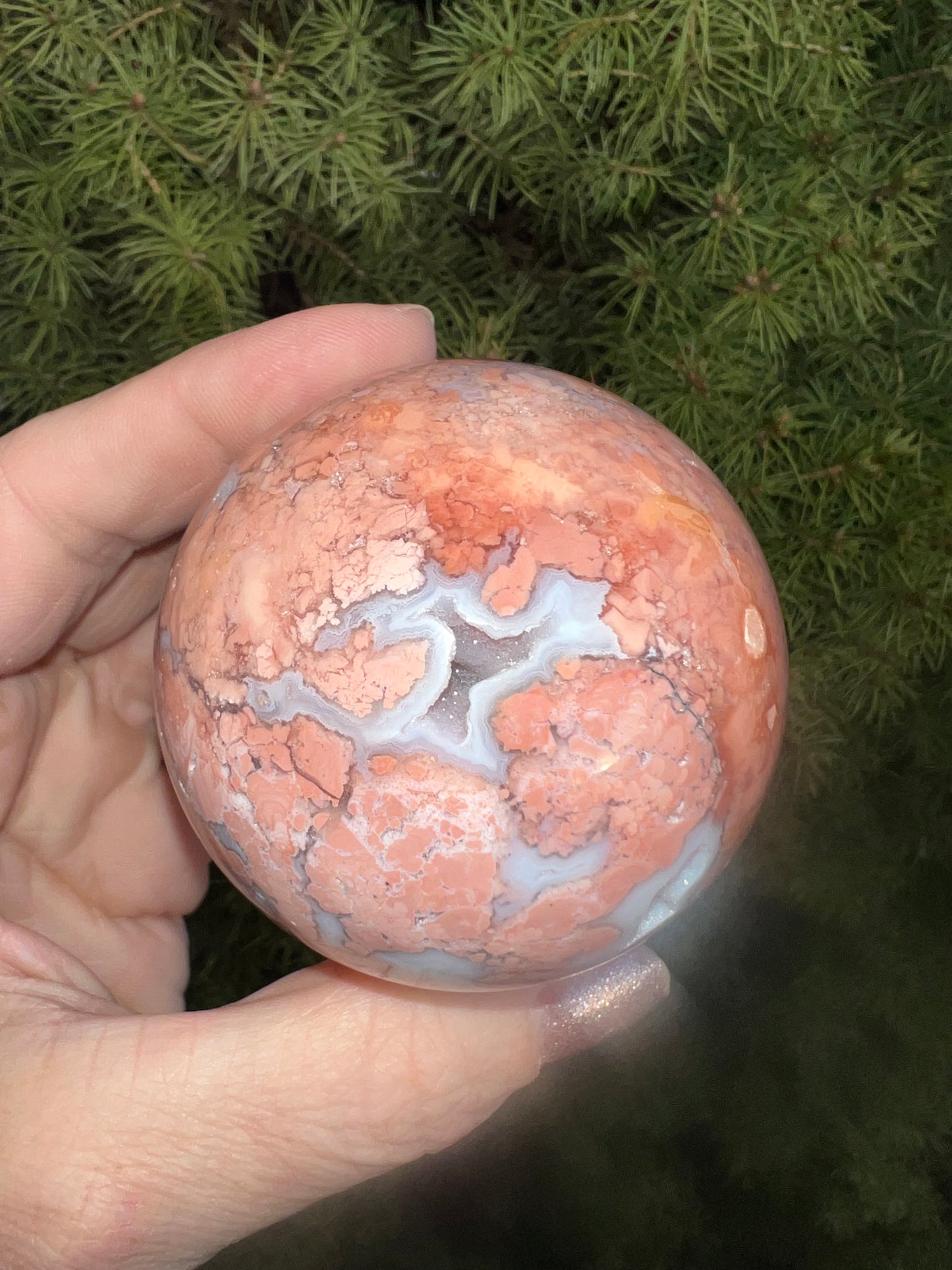 Pink Agate Sphere 61mm