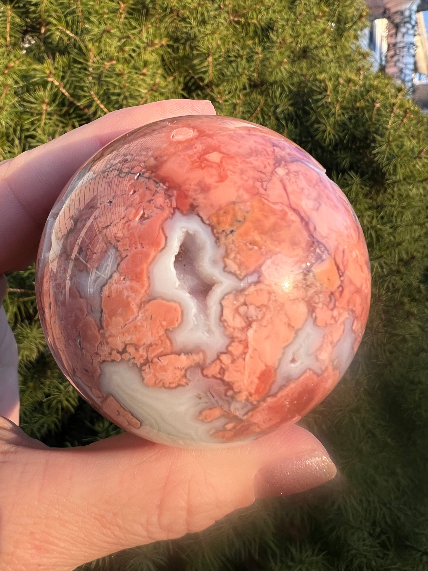 Pink Agate Sphere 61mm