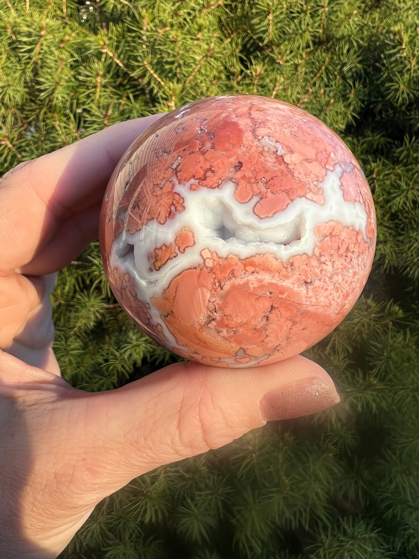 Pink Agate Sphere 61mm