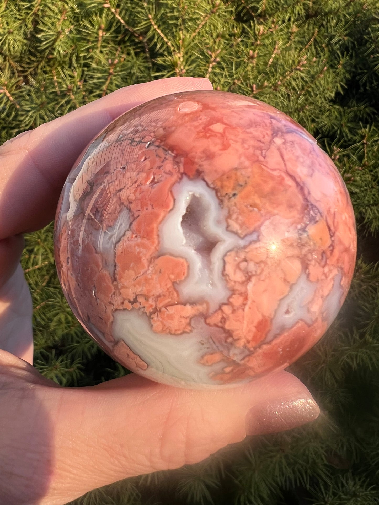 Pink Agate Sphere 61mm