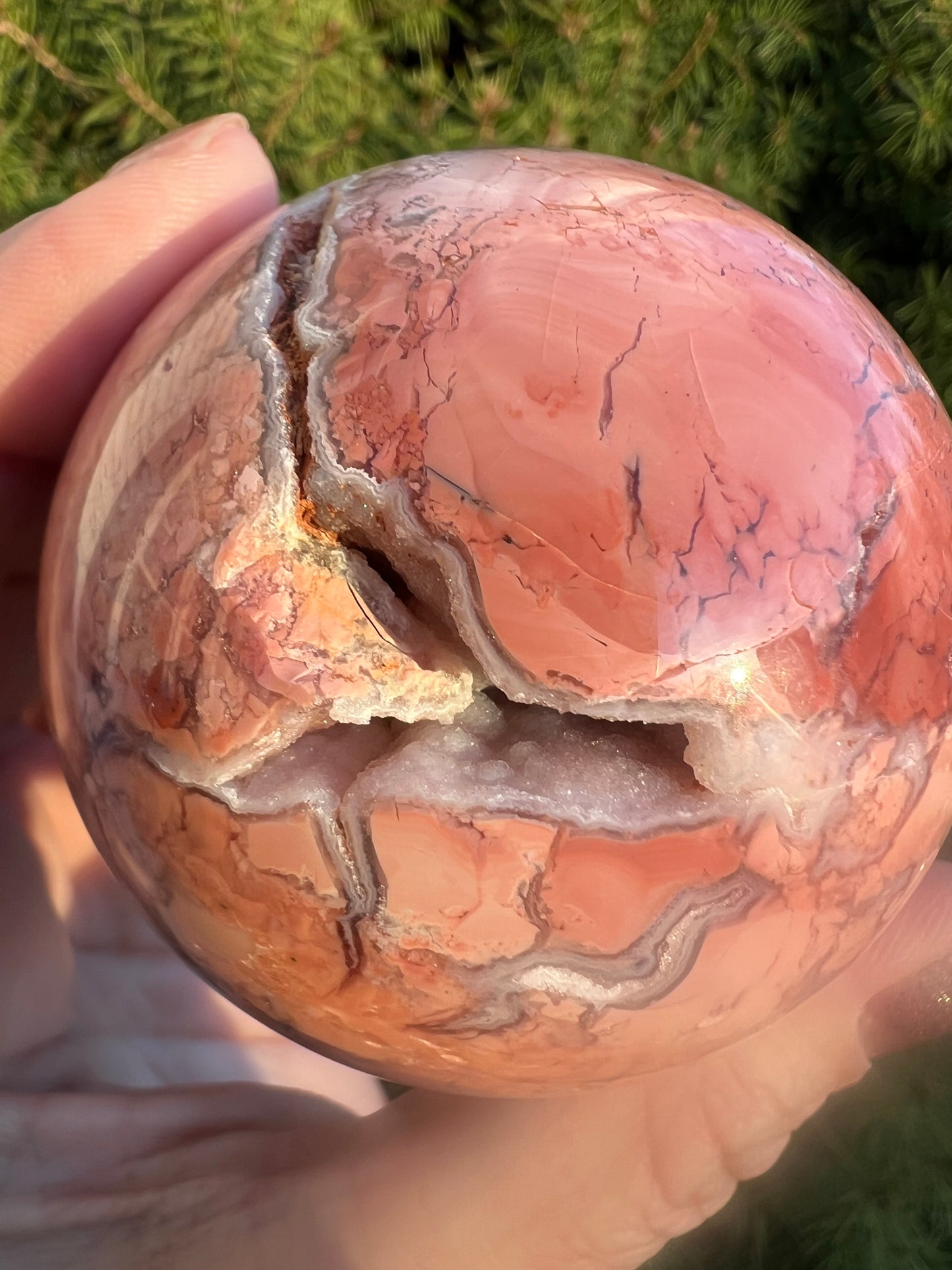 Pink Agate Sphere 61mm