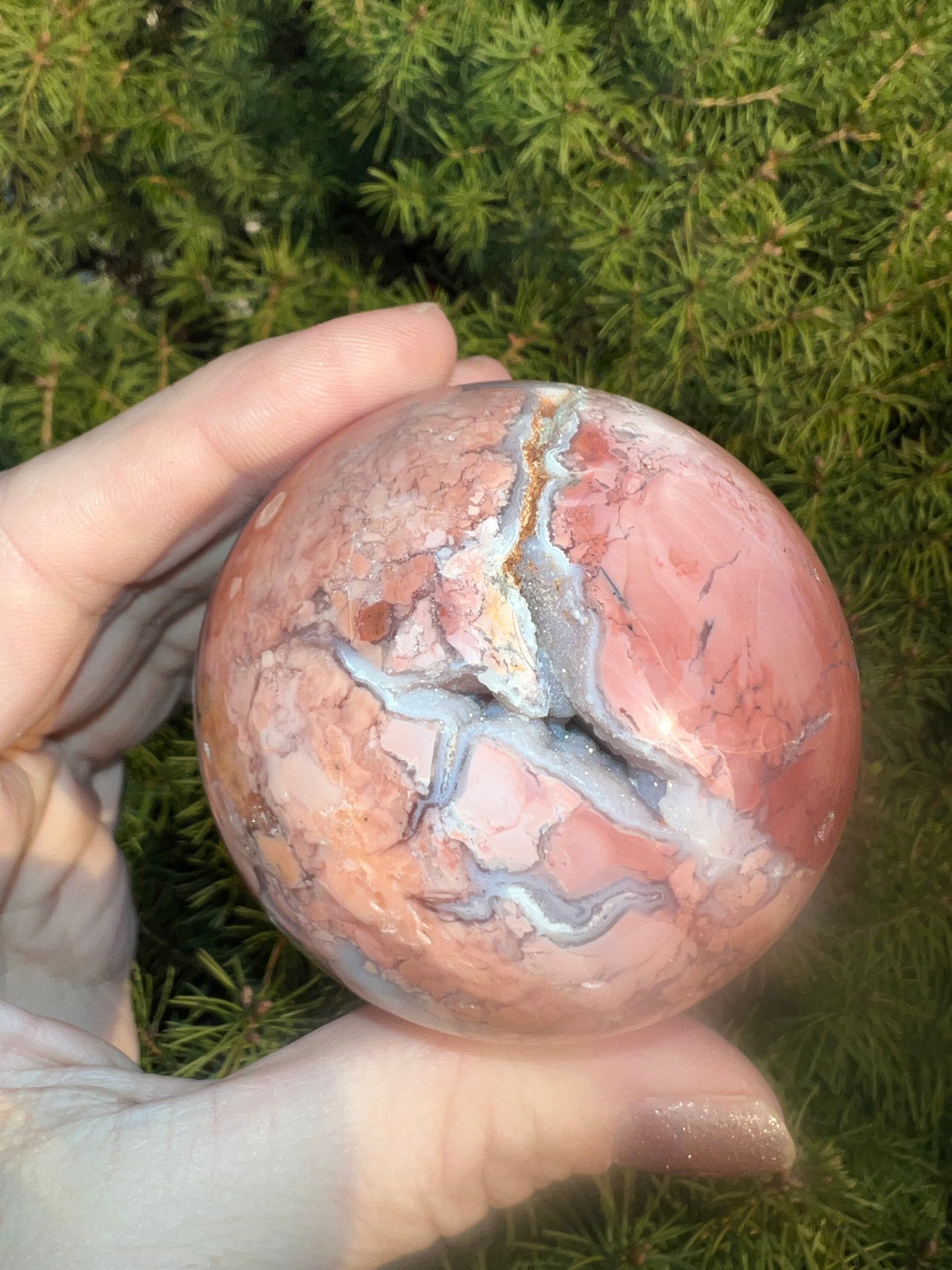 Pink Agate Sphere 61mm